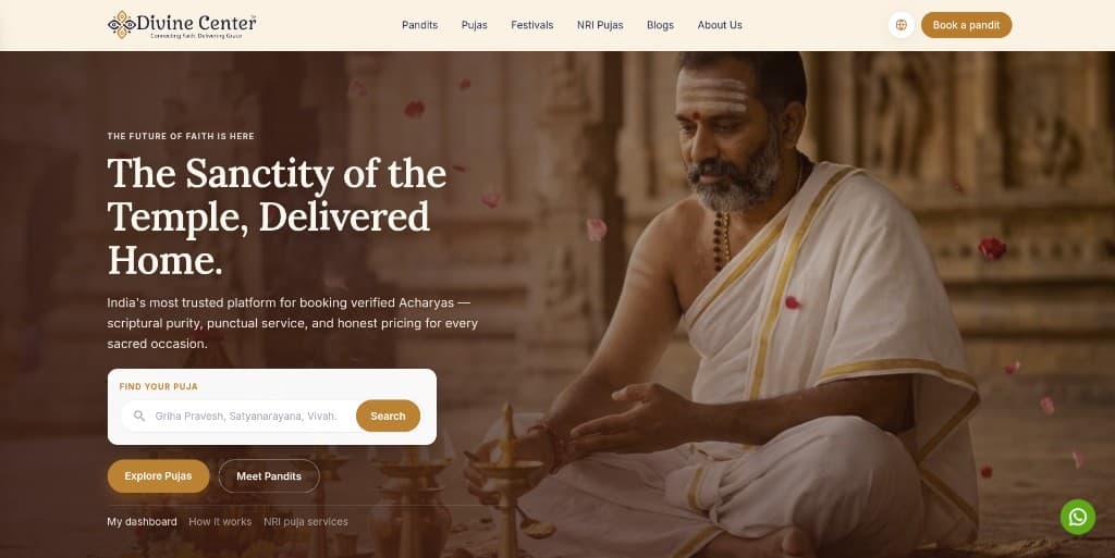 Divine Center website screenshot