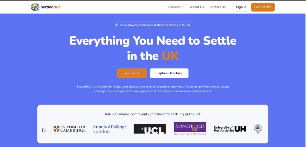 Home page of SettledHub (settledhub.com)